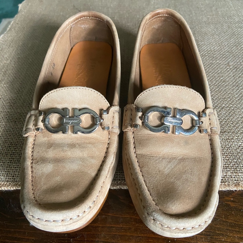 Authentic Salvatore Ferragamo size 5 suede shoes